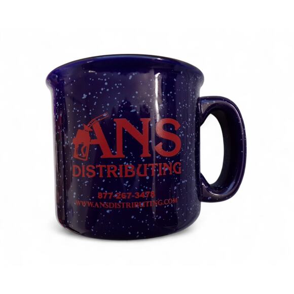 Goodyear ANS Distributing Heavyweight Stoneware Mug Cobalt Blue Speckles - Picture 3 of 5